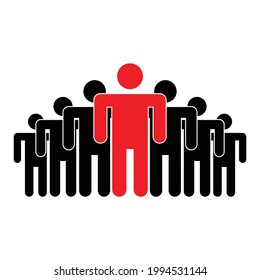 black people group business icon flat style isolated on white background