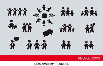 black people icons, famlies and businessman. vector illustration