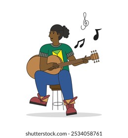 Black People Illustration for Element Design or Poster and Campaign