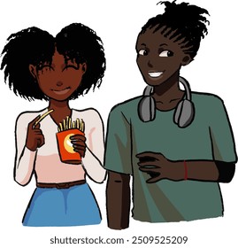 Conjunto de Vector de ilustración de Personas negras