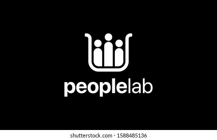 Black People Lab Tube Beaker Logo Design Inspiration