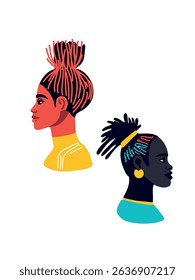black people profiles — diversity in vector style