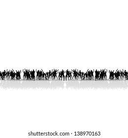 black people silhouettes. crowd concept