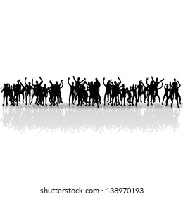 black people silhouettes. crowd concept