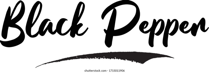 Black Pepper Calligraphy Handwritten Lettering Sale Stock Vector ...