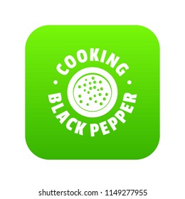 Black pepper icon green vector isolated on white background