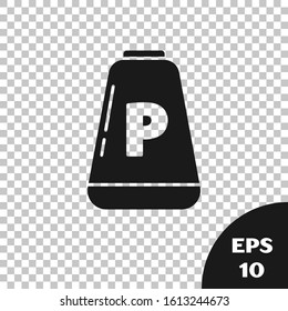 Black Pepper icon isolated on transparent background. Cooking spices.  Vector Illustration
