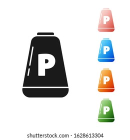 Black Pepper icon isolated on white background. Cooking spices. Set icons colorful. Vector Illustration