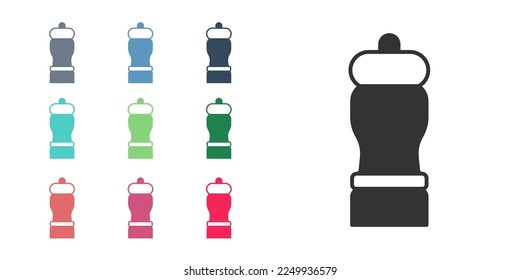 Black Pepper icon isolated on white background. Cooking spices. Set icons colorful. Vector