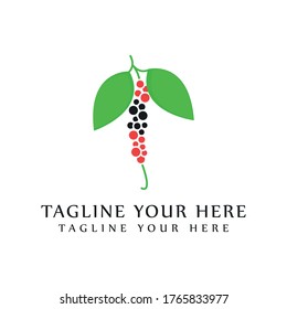 black pepper logo design template. herbs and spices logo icon.