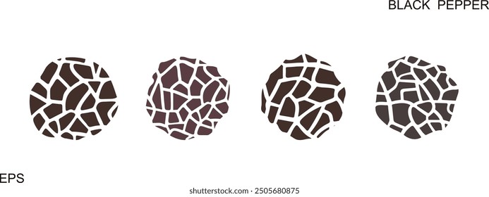 Black pepper logo. Isolated black pepper on white background