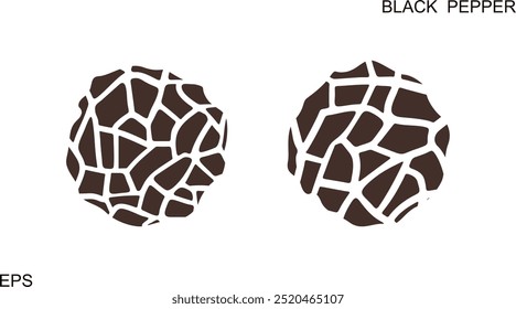 Black pepper logo. Isolated black pepper on white background
