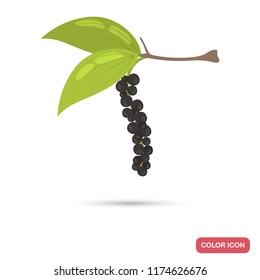 Black pepper peas color flat icon