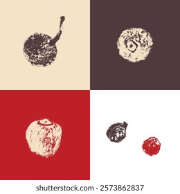 Black pepper seasoning symbol set. Hand drawn pencil sketch. Icon in vintage style. Condiment crayon drawing. Peppercorn doodles - black, white and red pepper in vector