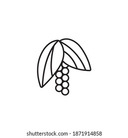 Black Pepper Simple Thin Line Icon Vector Illustration