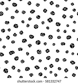 Black pepper spice grains on white seamless pattern. Black and white background. Cooking spice made in hand drawn sketch style.