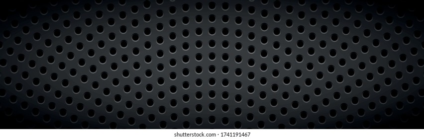 Black perforated background with black holes and glow