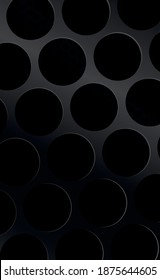 Black perforated background with black holes and glow - Illustration