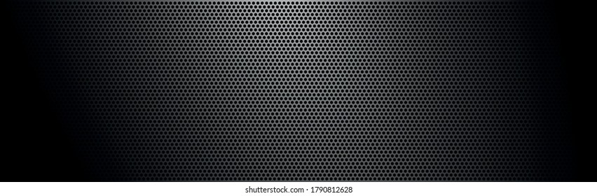 Black perforated iron with white reflections - Vector