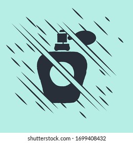Icono de Perfume negro aislado en fondo verde. El estilo de Glitch. Ilustración vectorial