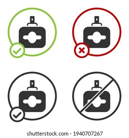 Icono de Perfume negro aislado en fondo blanco. Botón Círculo. Vector