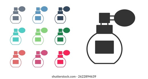 Black Perfume icon isolated on white background. Set icons colorful. Vector