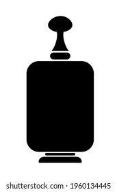 Logotipo de perfume negro de estilo plano. Dibujo aislado sobre un fondo blanco. Ilustración vectorial de material.