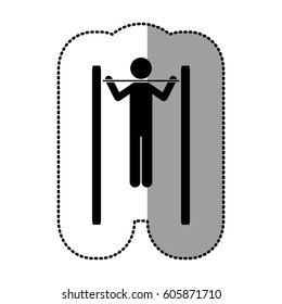 black person do exercise gym, vector illustration design
