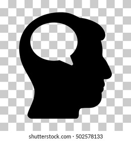 Black Person Thinking interface icon. Vector pictogram style is a flat symbol on chess transparent background.