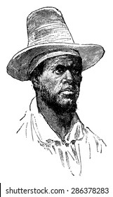 Black person, vintage engraved illustration. Journal des Voyage, Travel Journal, (1880-81).