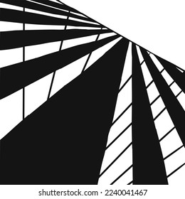Ilustración vectorial de líneas de perspectiva negra