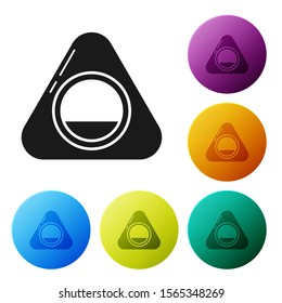 Black Pet bed icon isolated on white background. Set icons colorful circle buttons. Vector Illustration