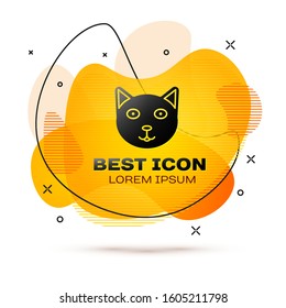 Black Pet icon isolated on white background. Abstract banner with liquid shapes. Vector Illustration