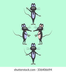 Black Pet mouse flat icon 