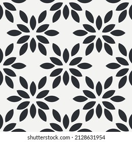 Black petals pattern. Vector repeated wallpaper pattern.