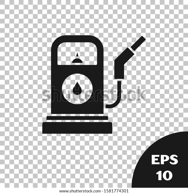 Black
Petrol or Gas station icon isolated on transparent background. Car
fuel symbol. Gasoline pump.  Vector
Illustration