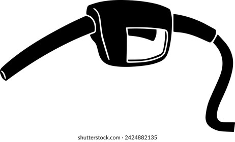 black petrol silhouette or flat hose illustration of fuel logo oil for petroleum with transportation icon and gas shape energy as diesel to power