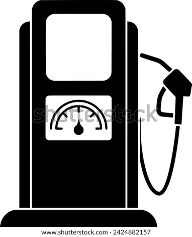 black petrol silhouette or flat hose illustration of fuel logo oil for petroleum with transportation icon and gas shape energy as diesel to power