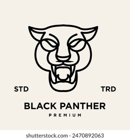 black phanter icon logo design vector illustration template