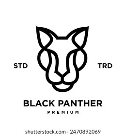 black phanter icon logo design vector illustration template