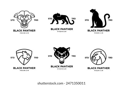 black phanter icon logo design vector illustration template