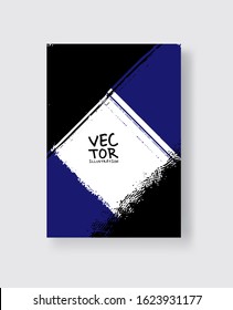 Black Phantom Blue ink brush stroke on white background. Minimalistic style. Vector illustration of grunge element stains.Vector brushes illustration.