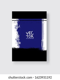 Black Phantom Blue ink brush stroke on white background. Minimalistic style. Vector illustration of grunge element stains.Vector brushes illustration.