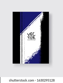 Black Phantom Blue ink brush stroke on white background. Minimalistic style. Vector illustration of grunge element stains.Vector brushes illustration.