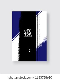 Black Phantom Blue ink brush stroke on white background. Minimalistic style. Vector illustration of grunge element stains.Vector brushes illustration.