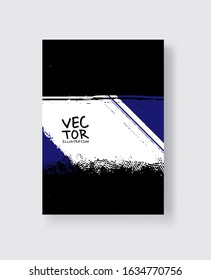 Black Phantom Blue ink brush stroke on white background. Minimalistic style. Vector illustration of grunge element stains.Vector brushes illustration.