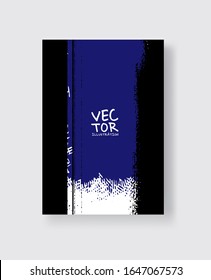 Black Phantom Blue ink brush stroke on white background. Minimalistic style. Vector illustration of grunge element stains.Vector brushes illustration.