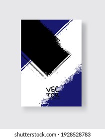 Black Phantom Blue ink brush stroke on white background. Minimalistic style. Vector illustration of grunge element stains.Vector brushes illustration.