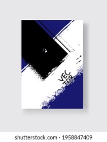 Black Phantom Blue ink brush stroke on white background. Minimalistic style. Vector illustration of grunge element stains.Vector brushes illustration.