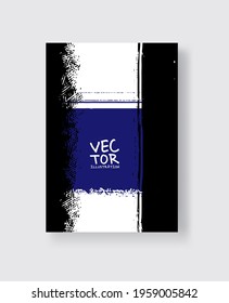 Black Phantom Blue ink brush stroke on white background. Minimalistic style. Vector illustration of grunge element stains.Vector brushes illustration.